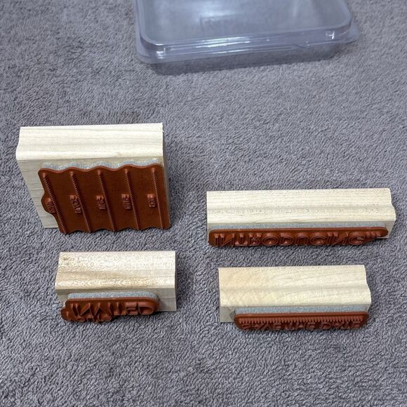 Wood Wooden Stamps Lot Introducing You’re Invited Save The Date RSVP Stampin Up - Picture 4 of 6